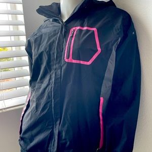 GREAT Condition Black Windbreaker Jacket with pink accents